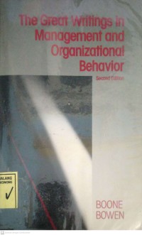 Image of The Great Writings In Management and Organizational Behavior (Weeding)