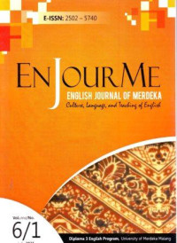 ENJOURME: English Journal Of Merdeka (Culture, Language, and Teaching of English)