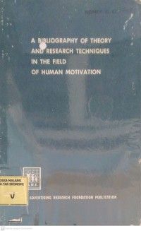 Image of Biliography of Theory And Research Techniques In The Field of Human Motivation