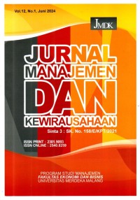 Image of JMDK : Jurnal Manajemen dan Kewirausahaan