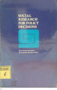 Social Research for Policy Decisions