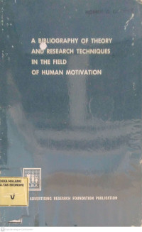Biliography of Theory And Research Techniques In The Field of Human Motivation